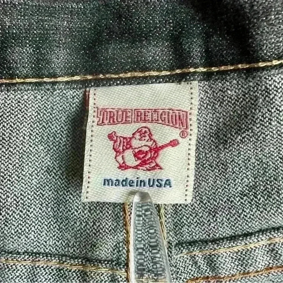 True Religion Rare‎ Embroidered Hindu God Billy Vintage Wide Leg Jeans 36x28 - Picture 8 of 12